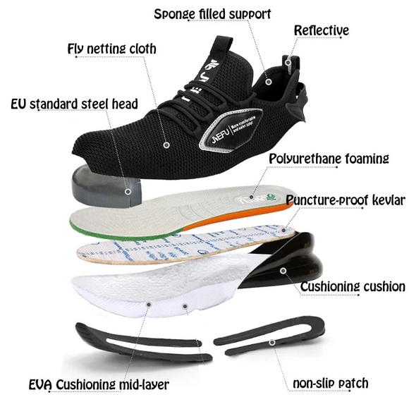 Men's work shoes with anti-slip steel toe cap - Picture 6 of 12